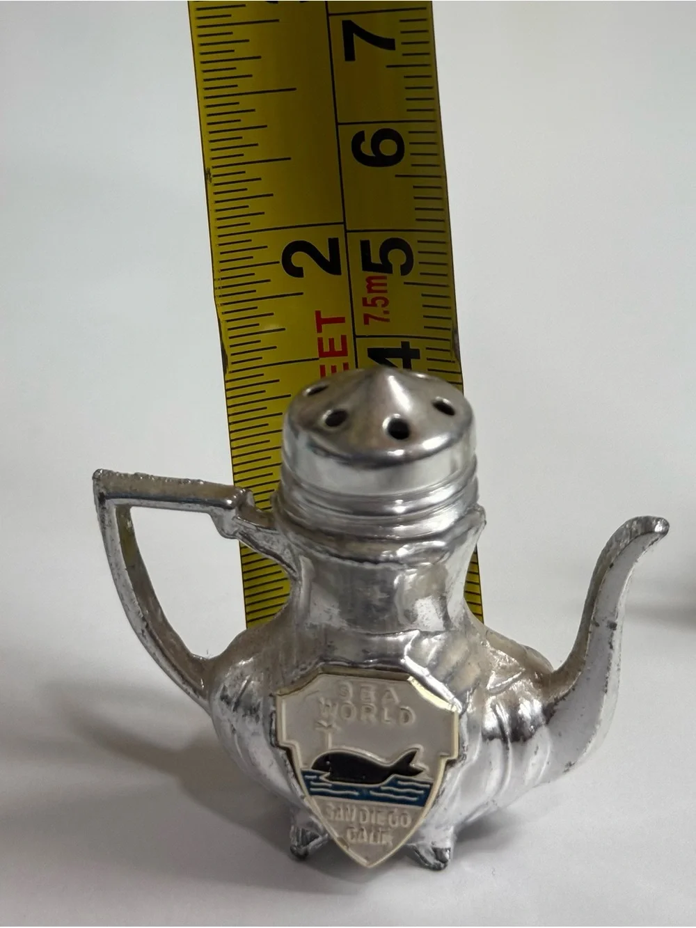 Silver Teapot-Shaped Salt and Pepper Shakers Sea World San Diego